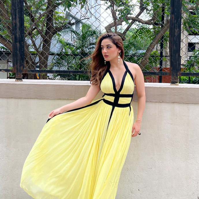 Dusk Lemon Backless Dress